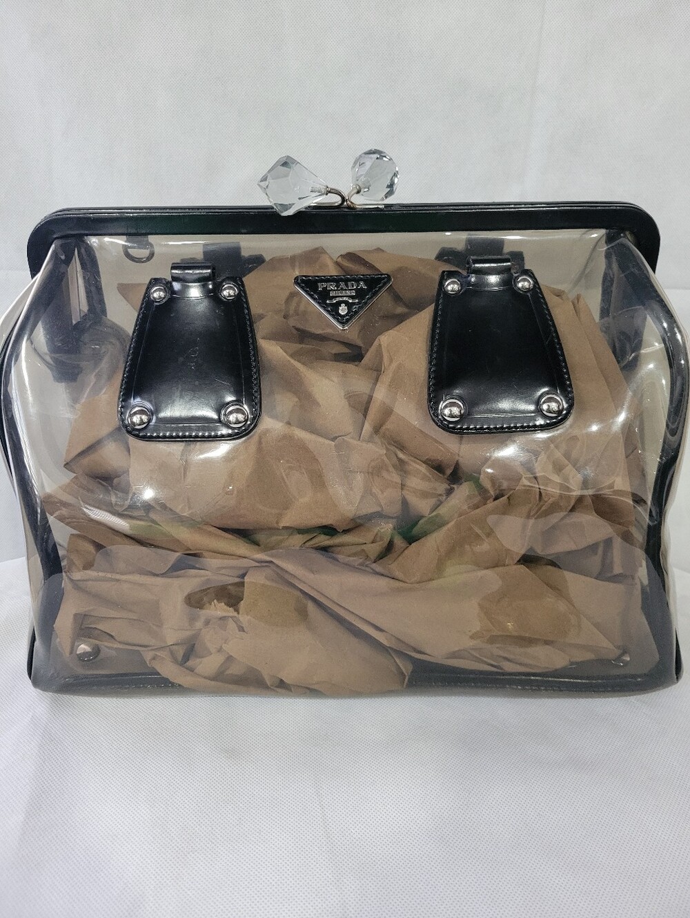 PRADA CLEAR Kisslock Runway Bag - Picture 2 of 10